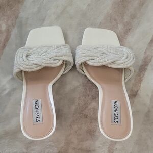 Steve Madden Women's White Slide Sandals